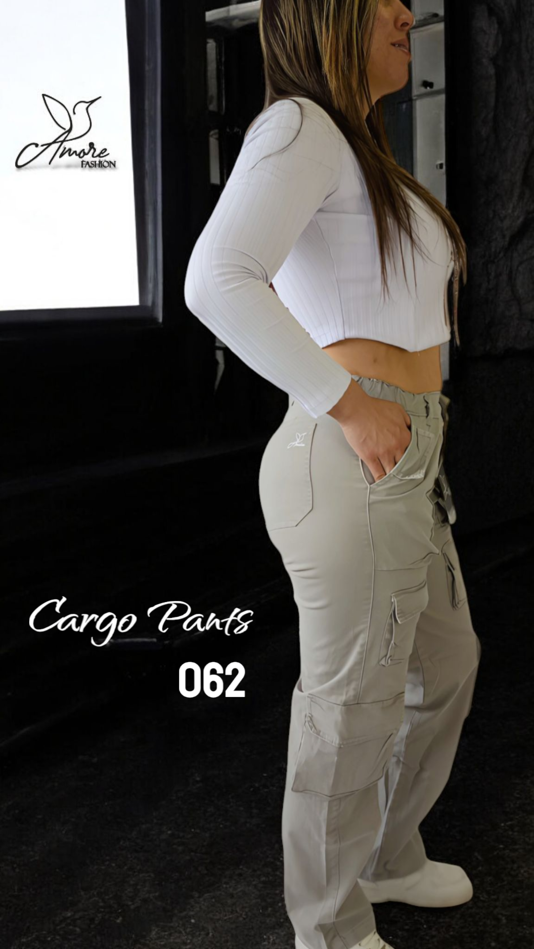 AF-062-Cargo Bolsillos Gris Claro