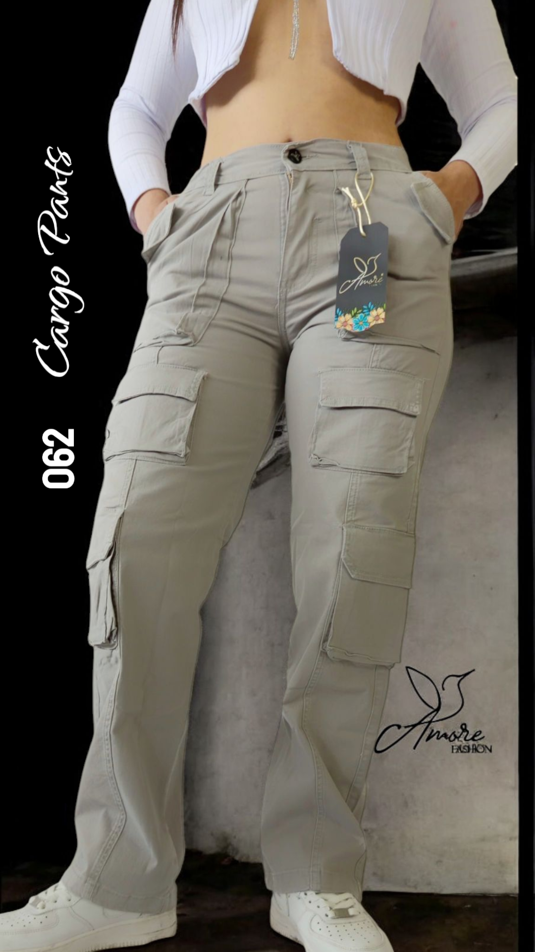 AF-062-Cargo Bolsillos Gris Claro