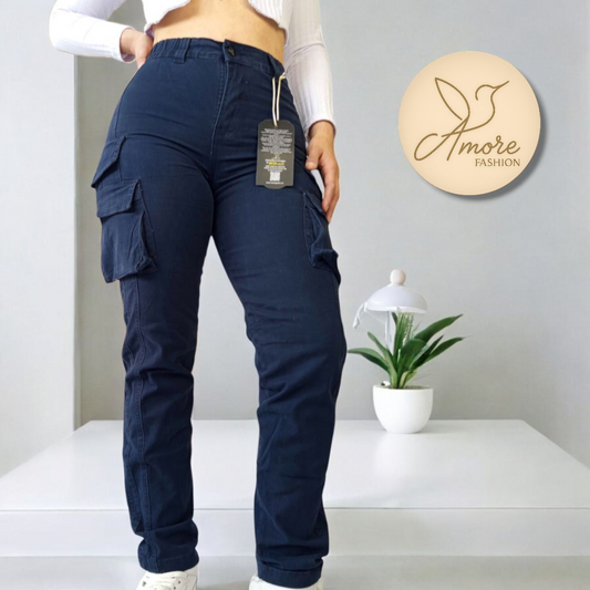 AF-063-Cargo Ajustado Azul Oscuro