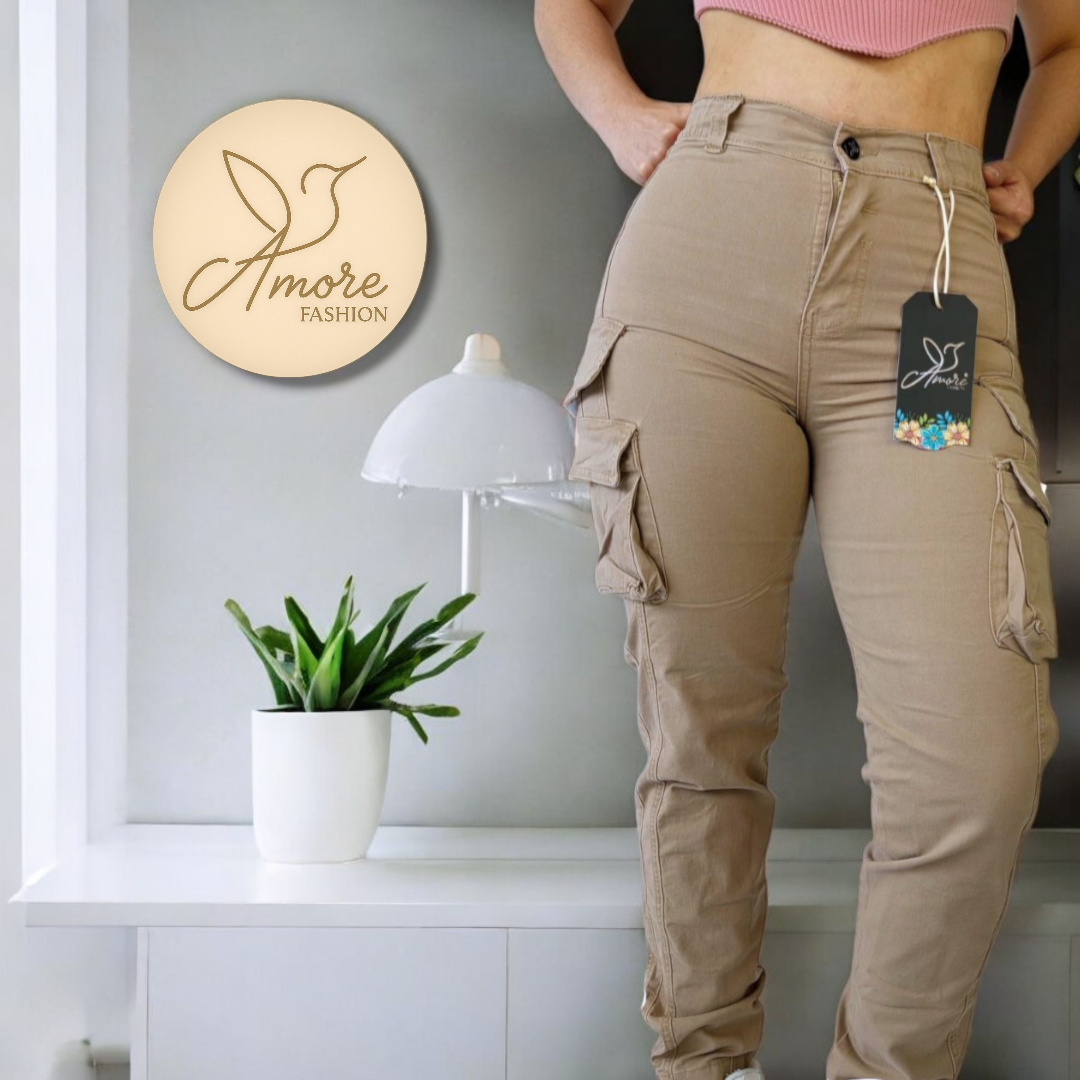 AF-063-Cargo Ajustado Beige
