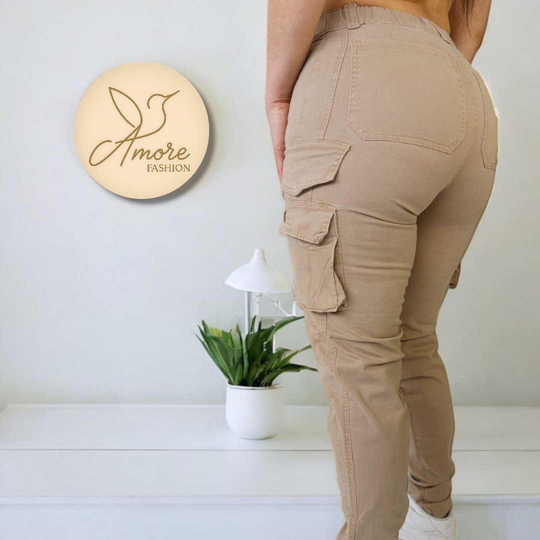 AF-063-Cargo Ajustado Beige