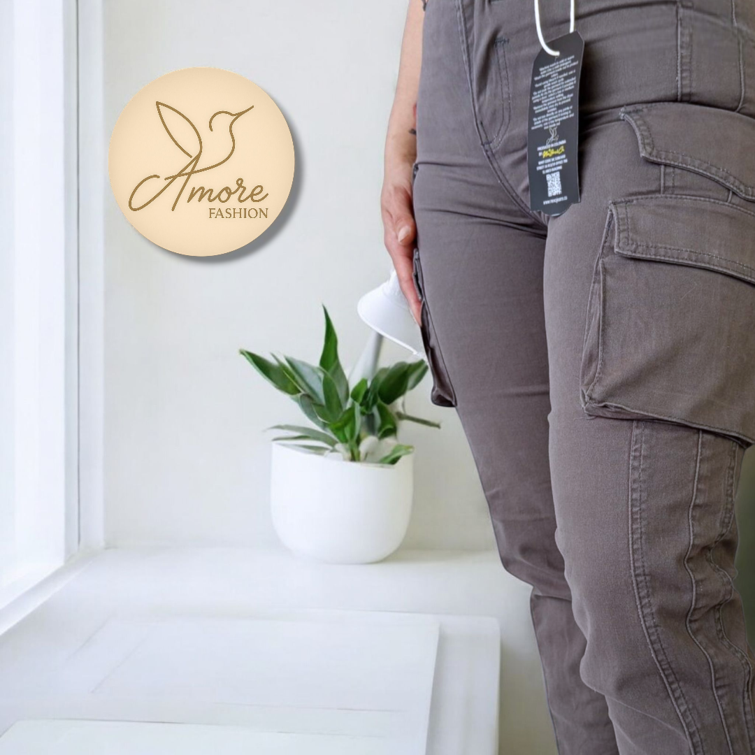 AF-063-Cargo Ajustado Gris Oscuro