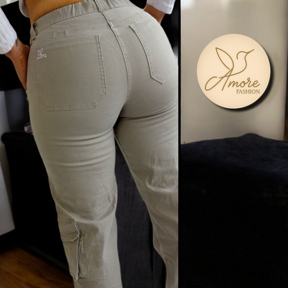 AF-062-Cargo Bolsillos Gris Claro