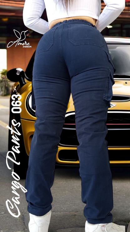 AF-063-Cargo Ajustado Azul Oscuro