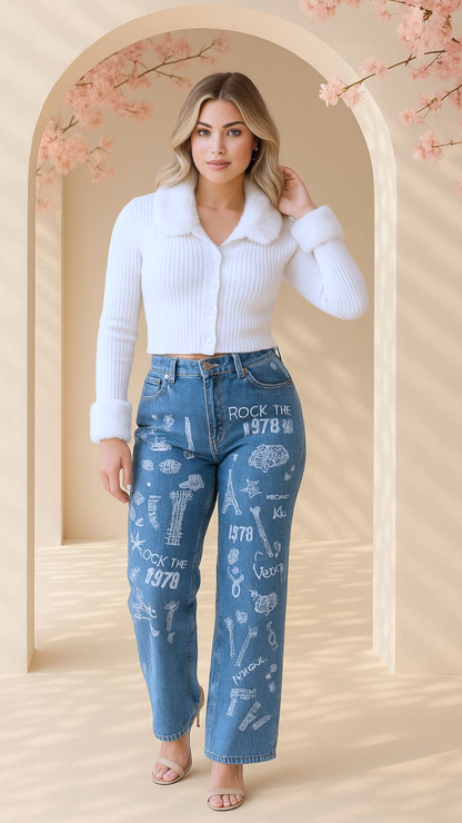 FP-005 Jean Dama *Slim Fit* Estampado